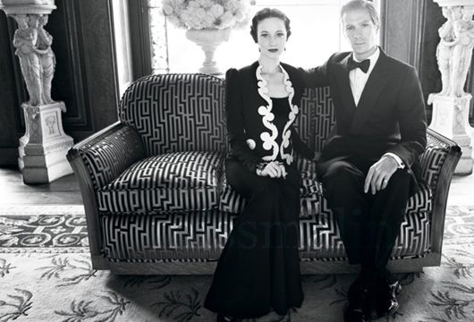 The stars of W.E dressed as the Duke and Duchess of Windsor