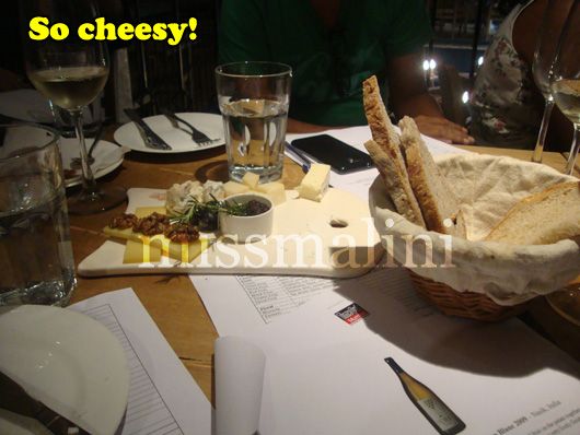 Freshly baked bread and the cheese platter at Le Pain Quotidien