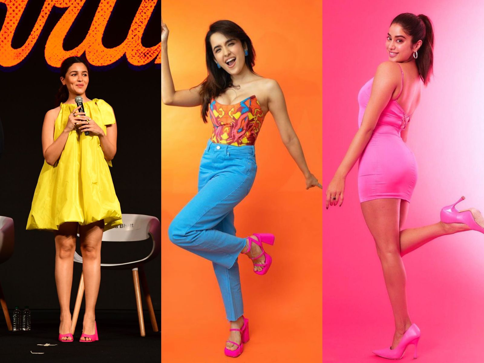 Alia Bhatt, Janhvi Kapoor and Shirley Setia, actresses who have painted the town PINK with their bold heels collection.