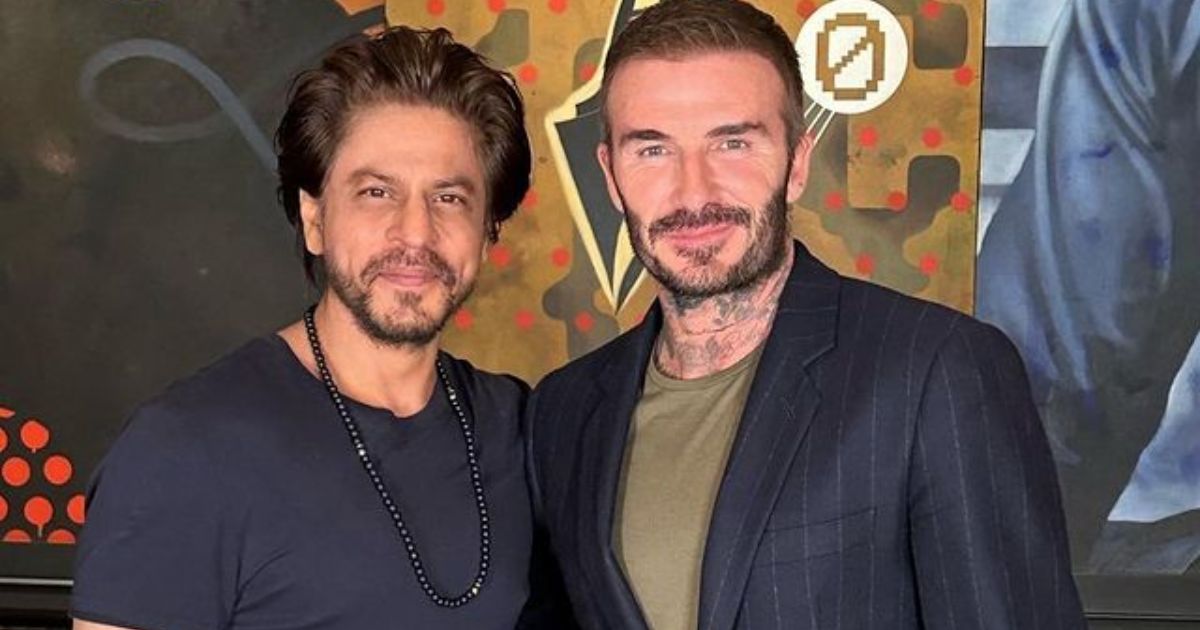 Shah Rukh Khan Poses With David Beckham After Party At Mannat