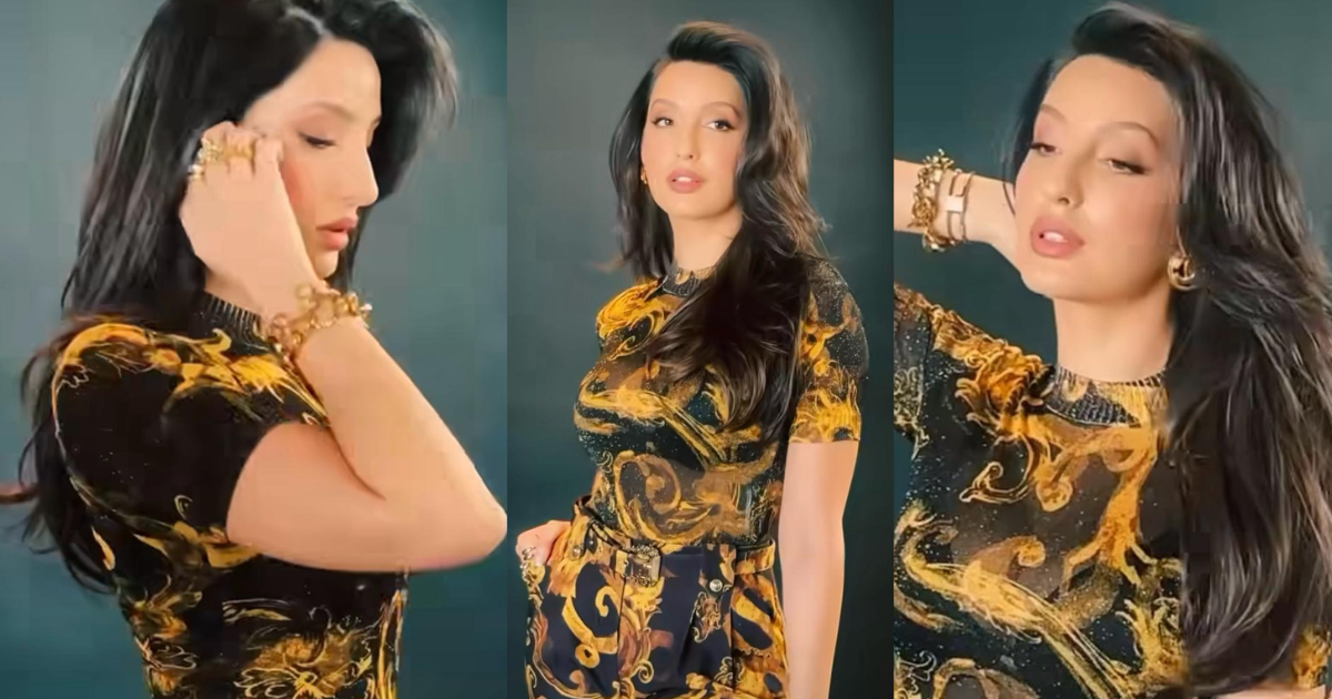 Nora Fatehi’s Golden-Black Printed Co-Ords Worth Rs 2 Lakhs Screams Chic And Sassy!