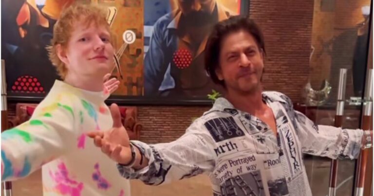 Ed Sheeran Strikes The Iconic Pose With Shah Rukh Khan, Internet Loses Its Cool
