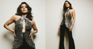 Samantha Ruth Prabhu’s Metallic Corset With Micro-Feather Sequins By Kresha Bajaj Screams Fabulous!