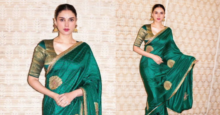 Aditi Rao Hydari’s Green Saree Worth Rs 59K Is Classic Addition To Your Festive Wardrobe